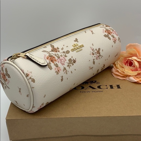 COACH MAKEUP BRUSH HOLDER WITH ROSE BOUQUET PRINT - Picture 11 of 12